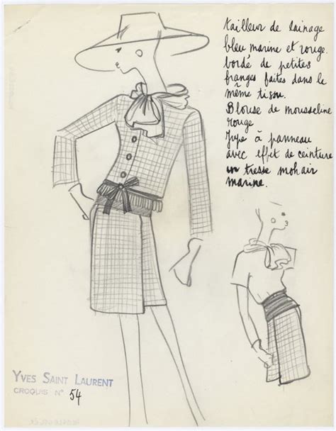 yves saint laurent drarings|yves saint laurent sketches.